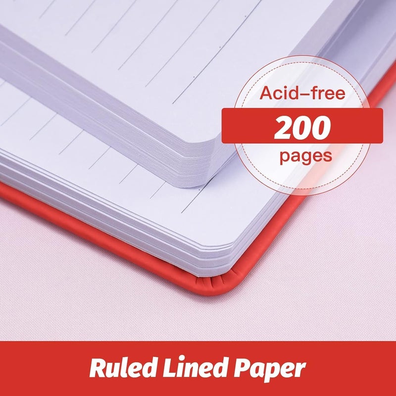 SUIN Hardcover-Journal-Notebooks, 6 Packs A5 Lined Journals Notebook for Writing 200 Pages, 8.2 x 5.5 inch, 6 Colors Classic Ruled Notebooks for Work/Travel/College - Image 3
